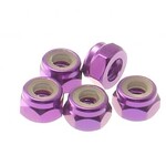 Hiro-Seiko HSI 69227 Hiro-Seiko 4mm Alloy Lock Nuts Purple (5pcs)