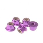 Hiro-Seiko HSI 69245 Hiro-Seiko 4mm Alloy Flange Nylon Nut Purple (5pcs)