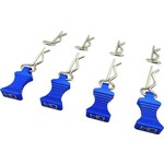 Hot Racing HRAAC03EZ06 Hot Racing 1/10 Aluminum EZ Pulls w/Body Clips (Blue) (4)