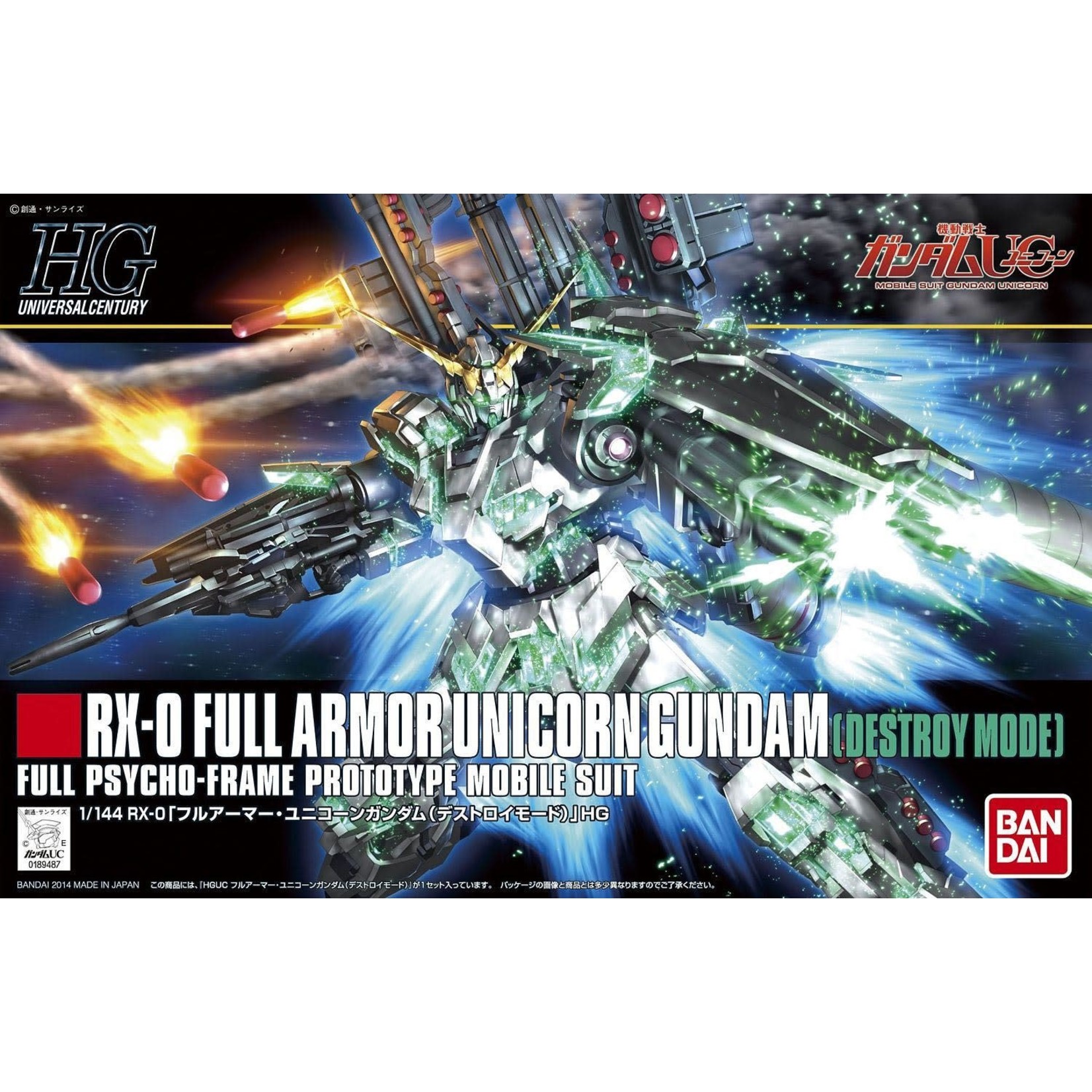Bandai BAN2252317 Bandai HG #178 Full Armor Unicorn Gundam (Destroy Mode) HGUC