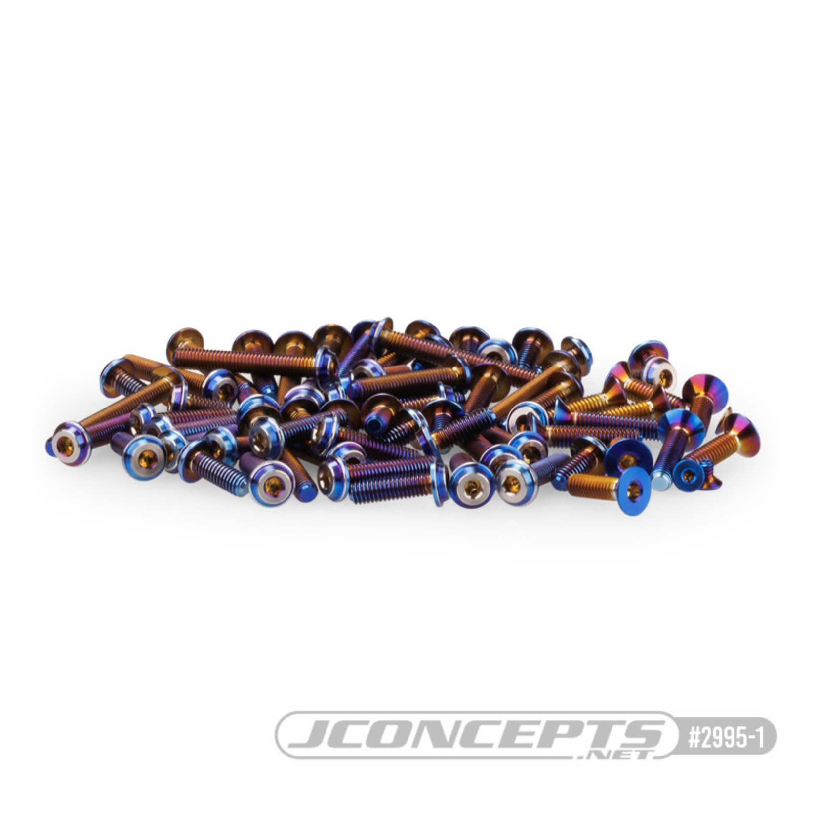 JConcepts JCO2995-1 JConcepts B6.4 Titanium Top Hat Screw Set, Upper Blue