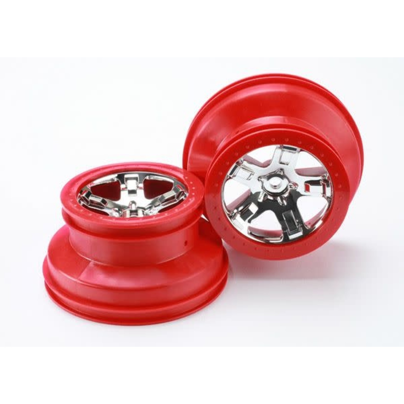 Traxxas TRA5868 Traxxas SCT Chrome & Red Wheels (2)