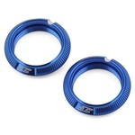JConcepts JCO2702-1 JConcepts Team Associated Fin Aluminum 13mm Shock Collars (Blue) (2)