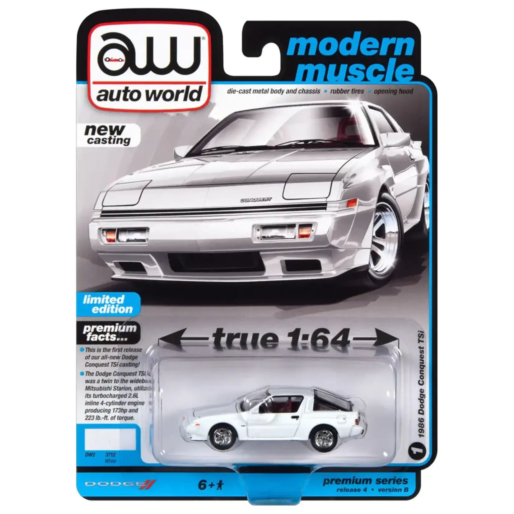 Auto World AWSP113B Auto World 1986 Dodge Conquest Tsi White
