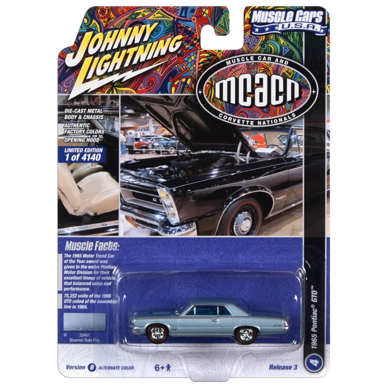 Johnny Lightning JLSP290B Johnny Lightning 1965 Pontiac GTO (MCACN) Bluemist Slate