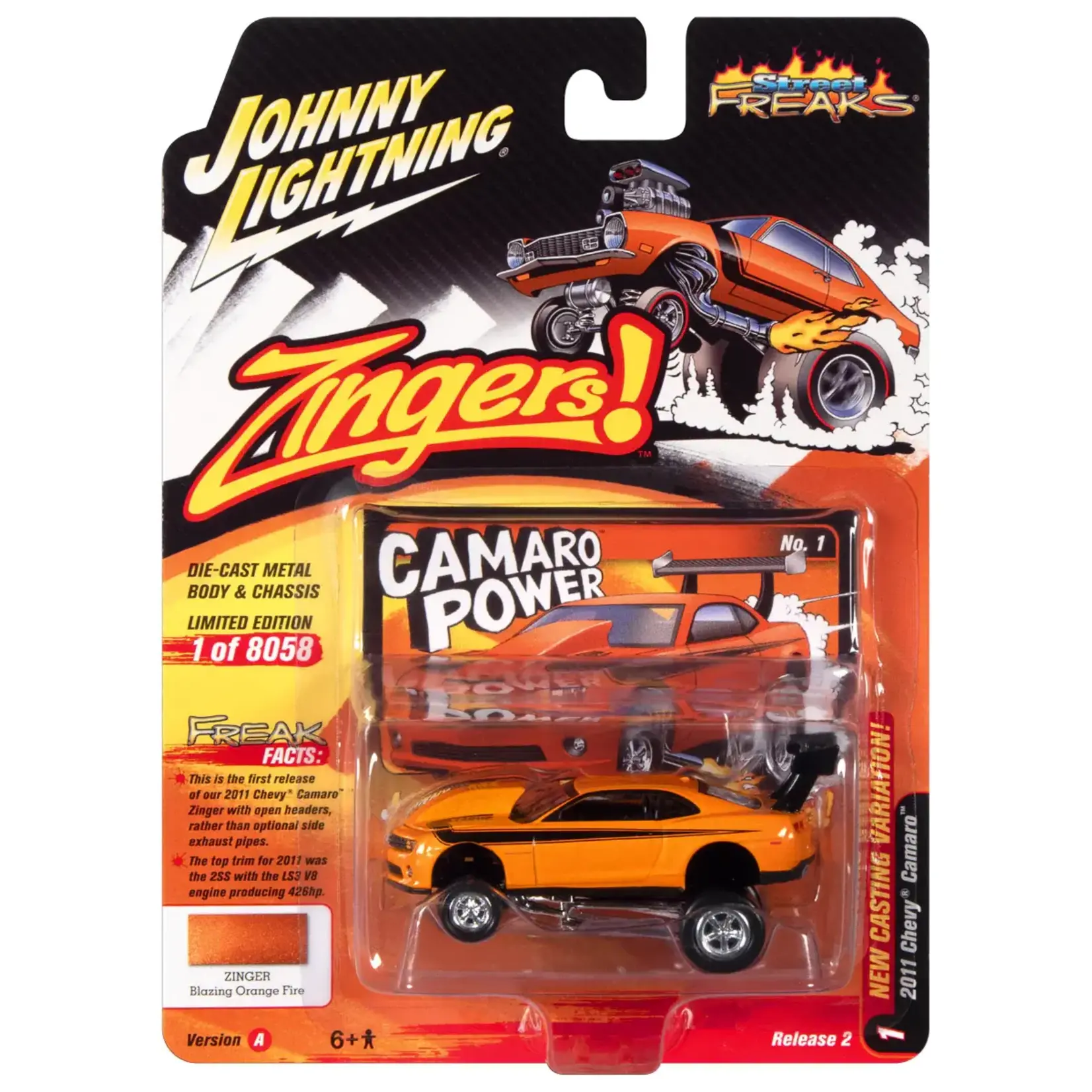 Johnny Lightning JLSP250A Johnny Lightning 2011 Chevrolet Camaro(Zingers) Sunset Metallic Orange