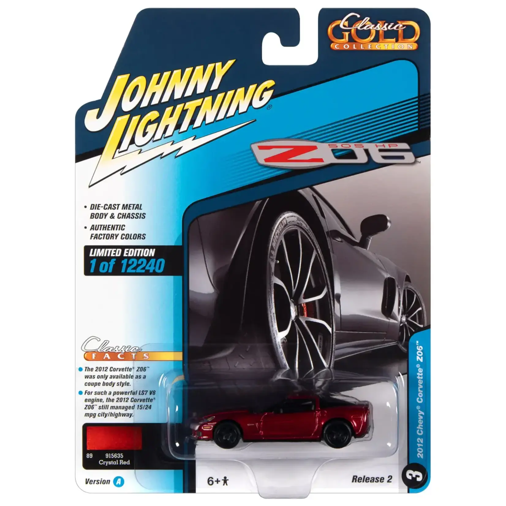 Johnny Lightning JLSP245A Johnny Lightning 2012 Chevrolet Corvette Z06 Crystal Red Metallic