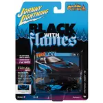 Johnny Lightning JLSP210B Johnny Lightning 1993 Pontiac Firebird T/A (Black with Flames Black w/Blue Firebird Flames