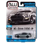 Auto World AWSP114B Auto World 2021 Shelby GT500 Carbon Edition Iconic Silver with Twin Black Stipes on Lower Rockers