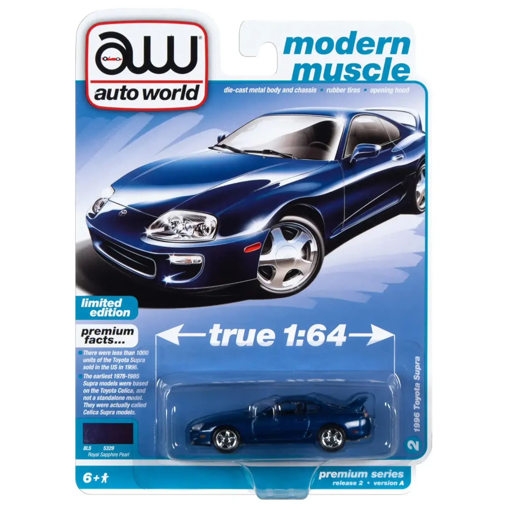 Auto World AWSP102A Auto World 1996 Toyota Supra Baltic Blue Poly