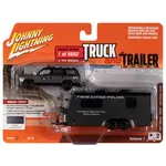 Johnny Lightning JLSP300A Johnny Lightning 1997 Chevy Tahoe w/Camper Trailer (Police SWAT) Galaxy Gray & Black