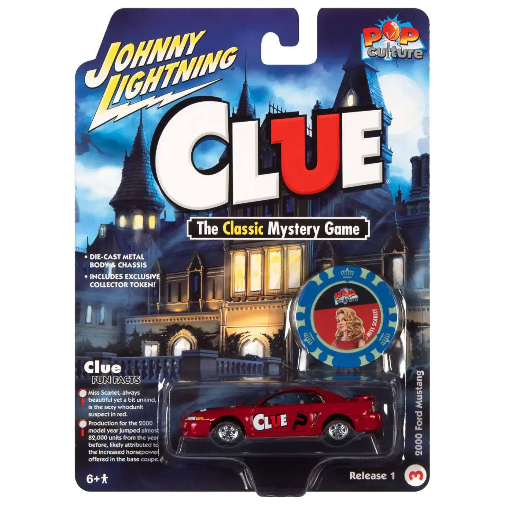 Johnny Lightning JLSP236 Johnny Lightning Modern Clue 2000 Ford Mustang (Miss Scarlet) Red