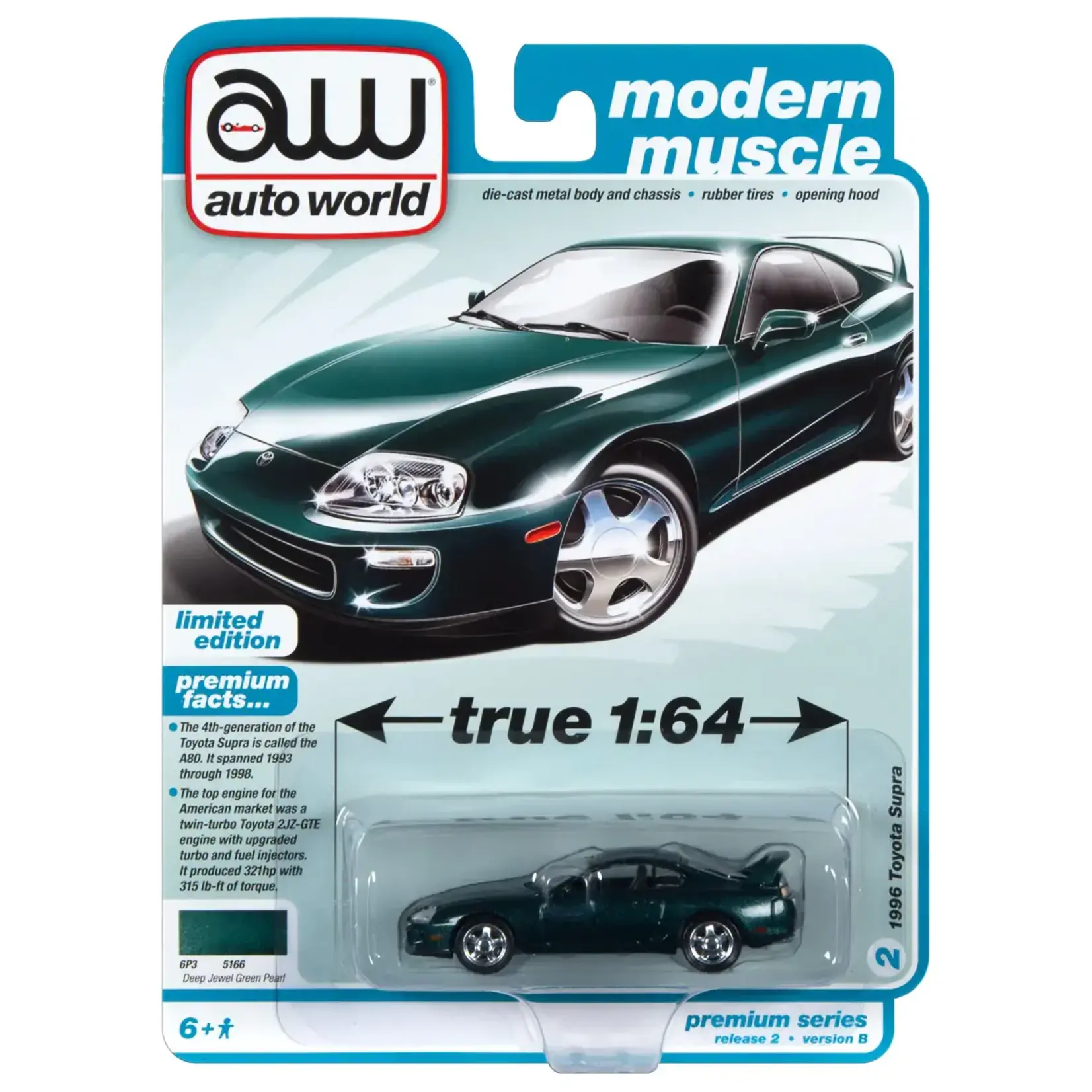 Auto World AWSP102B Auto World 1996 Toyota Supra Deep Jewel Green Pearl