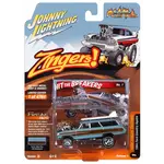 Johnny Lightning JLSP293B Johnny Lightning 1964 Ford Country Squire(Zingers) Light Blue, Wood Paneling w/Surfboards