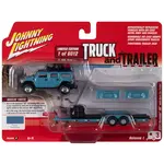 Johnny Lightning JLSP202B Johnny Lightning 2004 Hummer H2 w/Open Trailer Ocean Blue