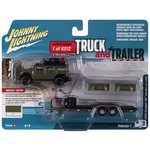 Johnny Lightning JLSP202A Johnny Lightning 2004 Hummer H2 w/Open Trailer Moss Green