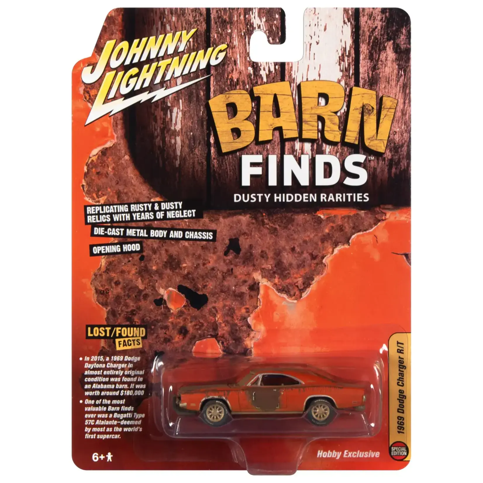 Johnny Lightning JLSP192 Johnny Lightning 1969 Dodge Charger Weathered Orange w/Faded Graphics