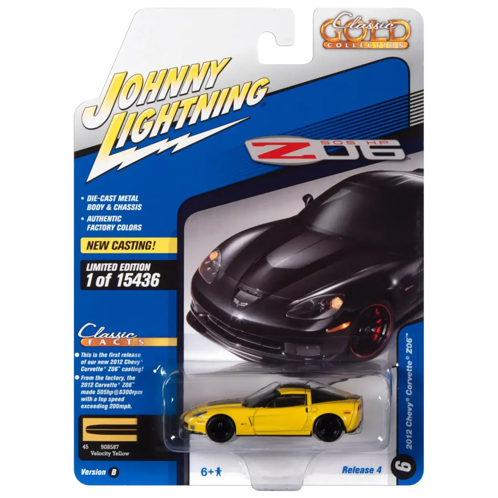 Johnny Lightning JLSP189B Johnny Lightning 2012 Chevrolet Corvette Z06 Velocity Yellow w/ Black Stripes