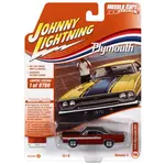 Johnny Lightning JLSP177B Johnny Lightning 1970 Plymouth GTX Burnt Orange w/Gator Grain Chocolate Brown Roof White Dual Side Stripes