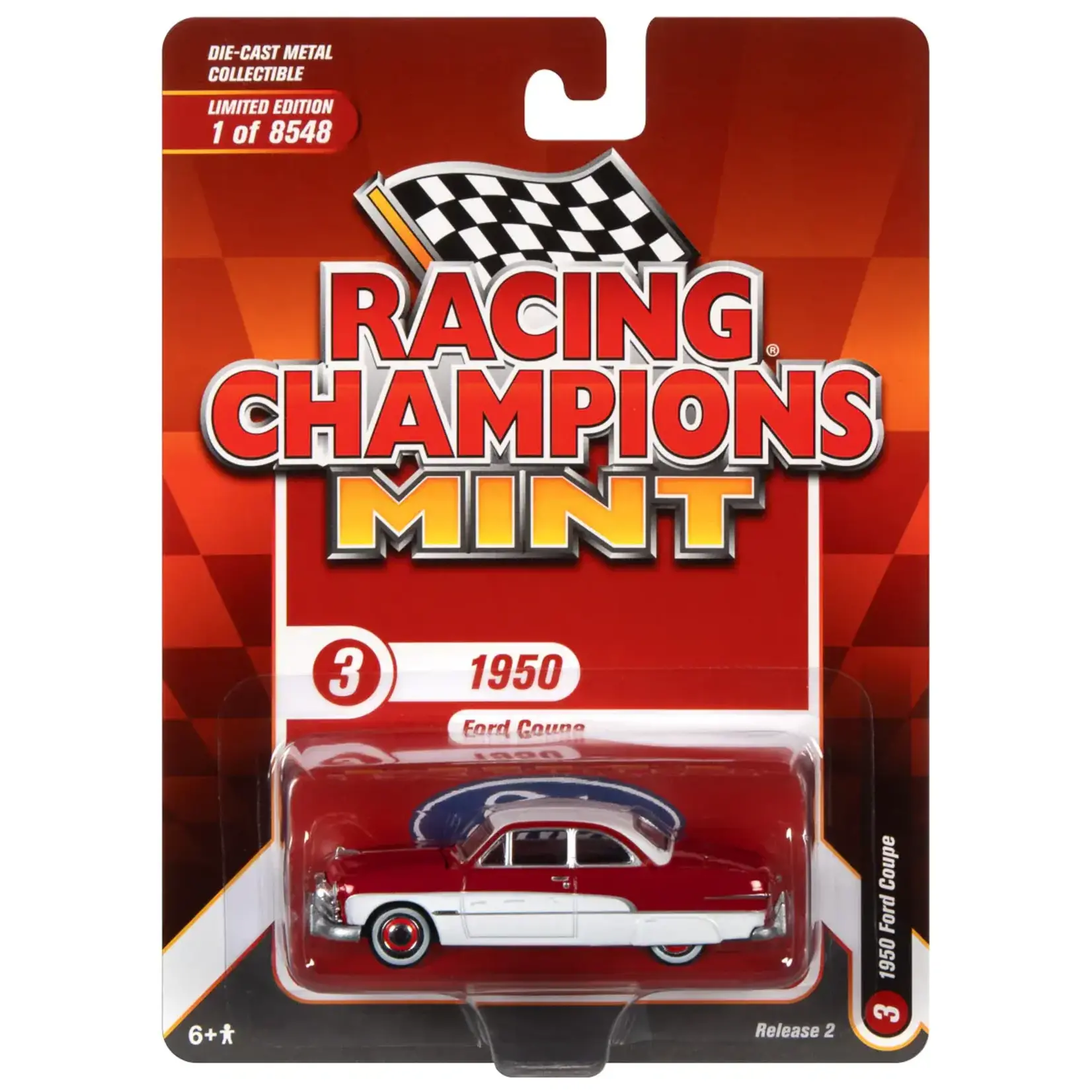 Racing Champions RCSP024 Racing Champions 1950 Ford Coupe Red & White