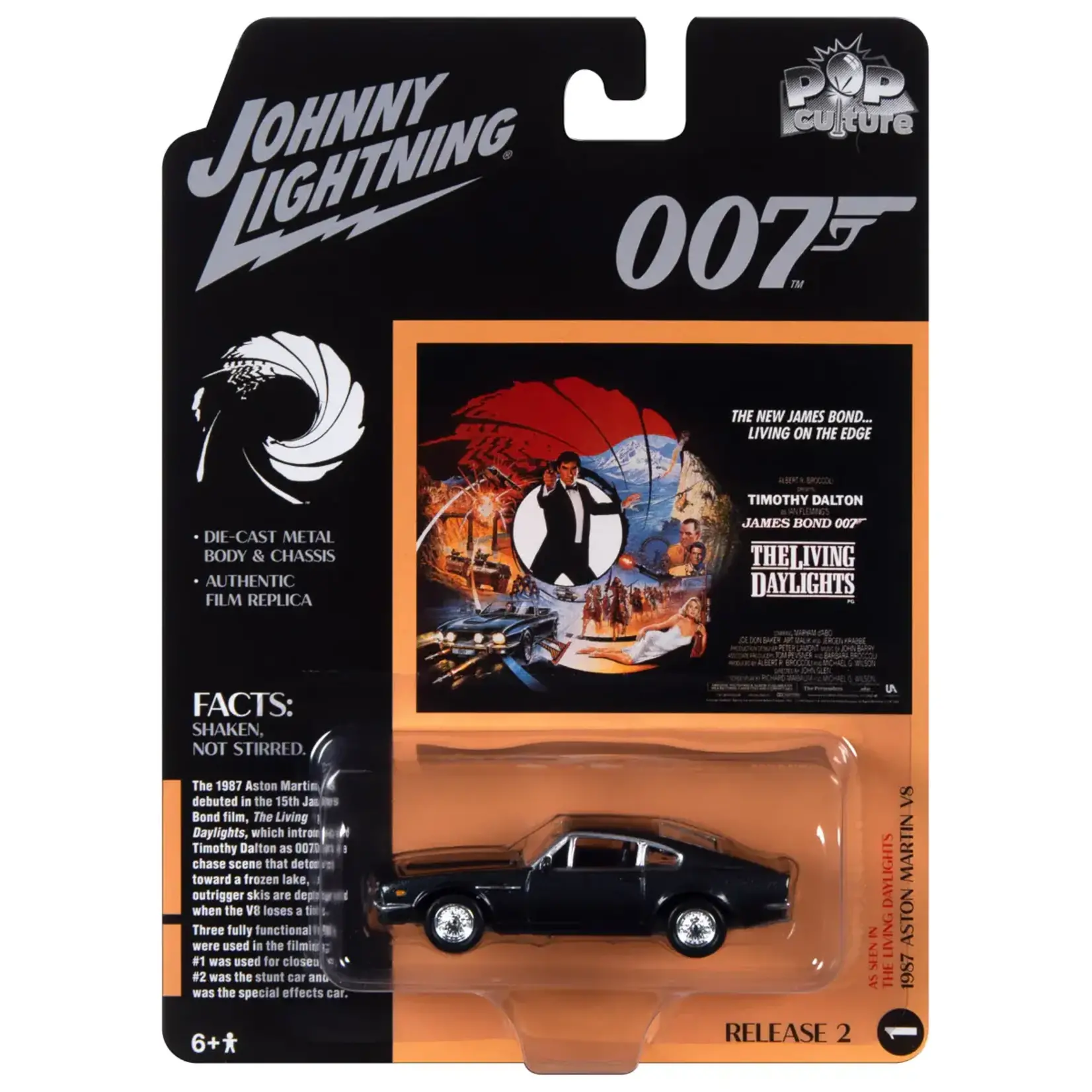 Johnny Lightning JLSP327 Johnny Lightning 1987 Aston Martin Vantage  James Bond  (The Living Daylights) Cumberland Gray