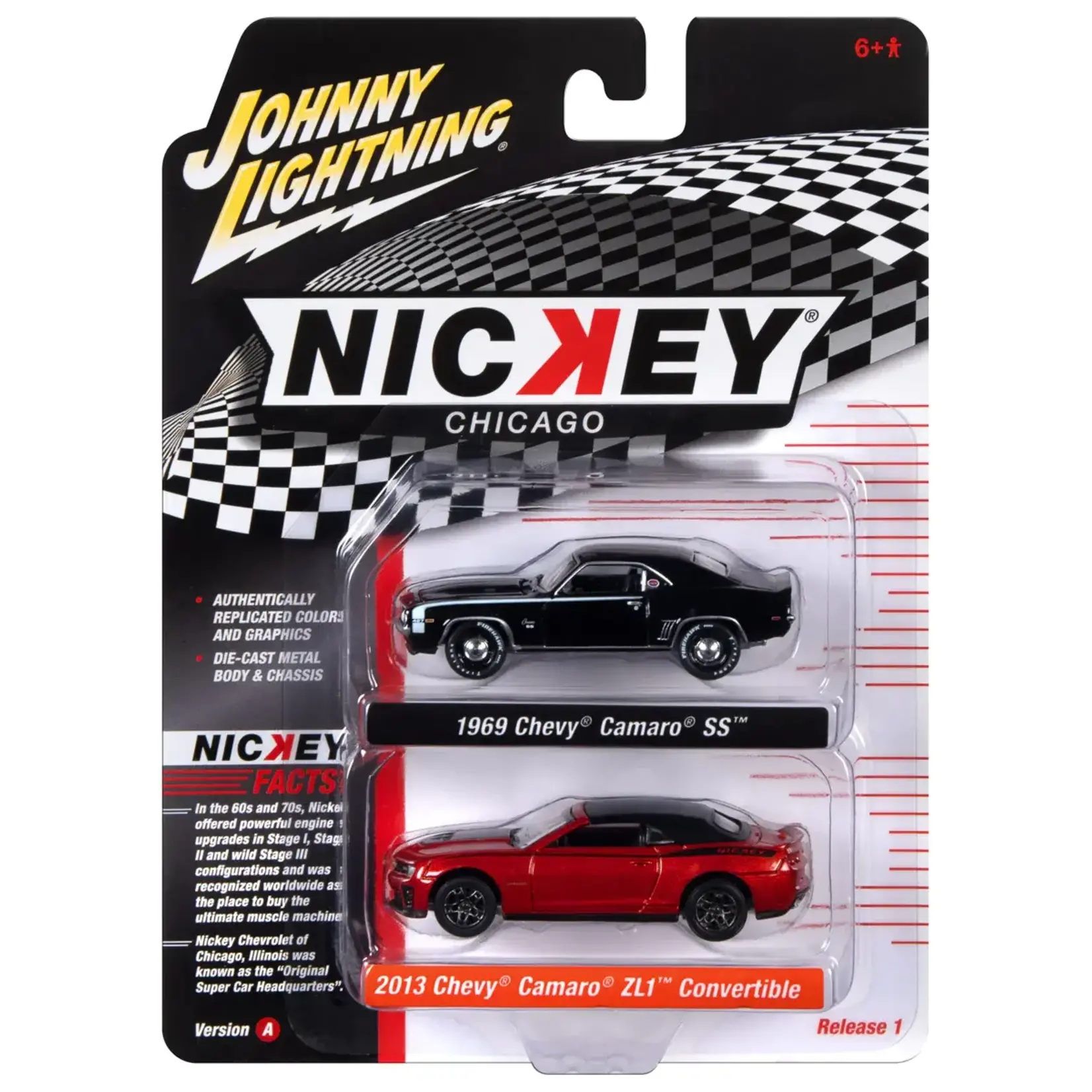 Johnny Lightning JLSP320A Johnny Lightning NICKEY 1969 Chevrolet Camaro SS 2013 Chevrolet Camaro ZL1 Convertible