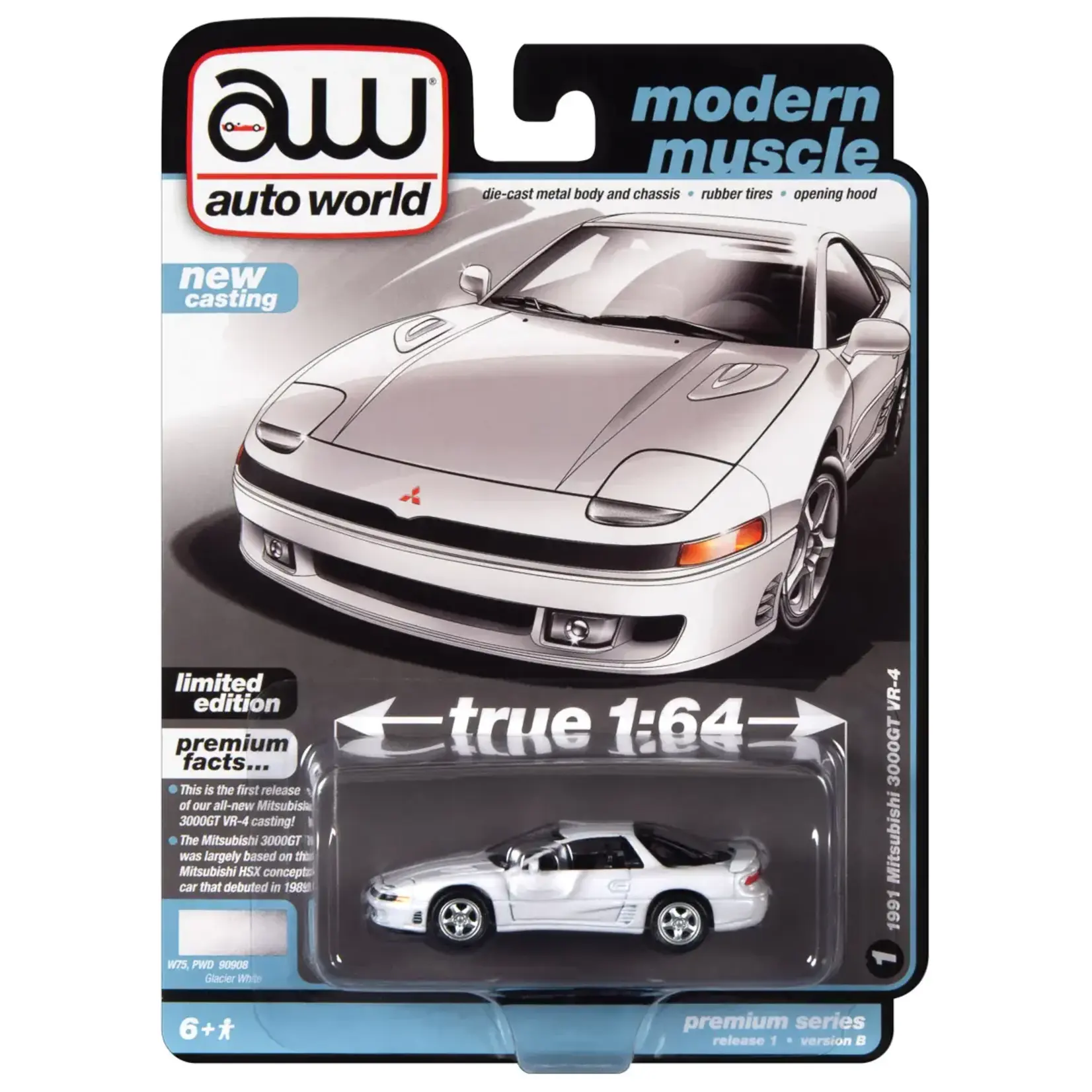 Auto World AWSP122B Auto World 1991 Mitsubishi 3000GT VR4 Gloss White