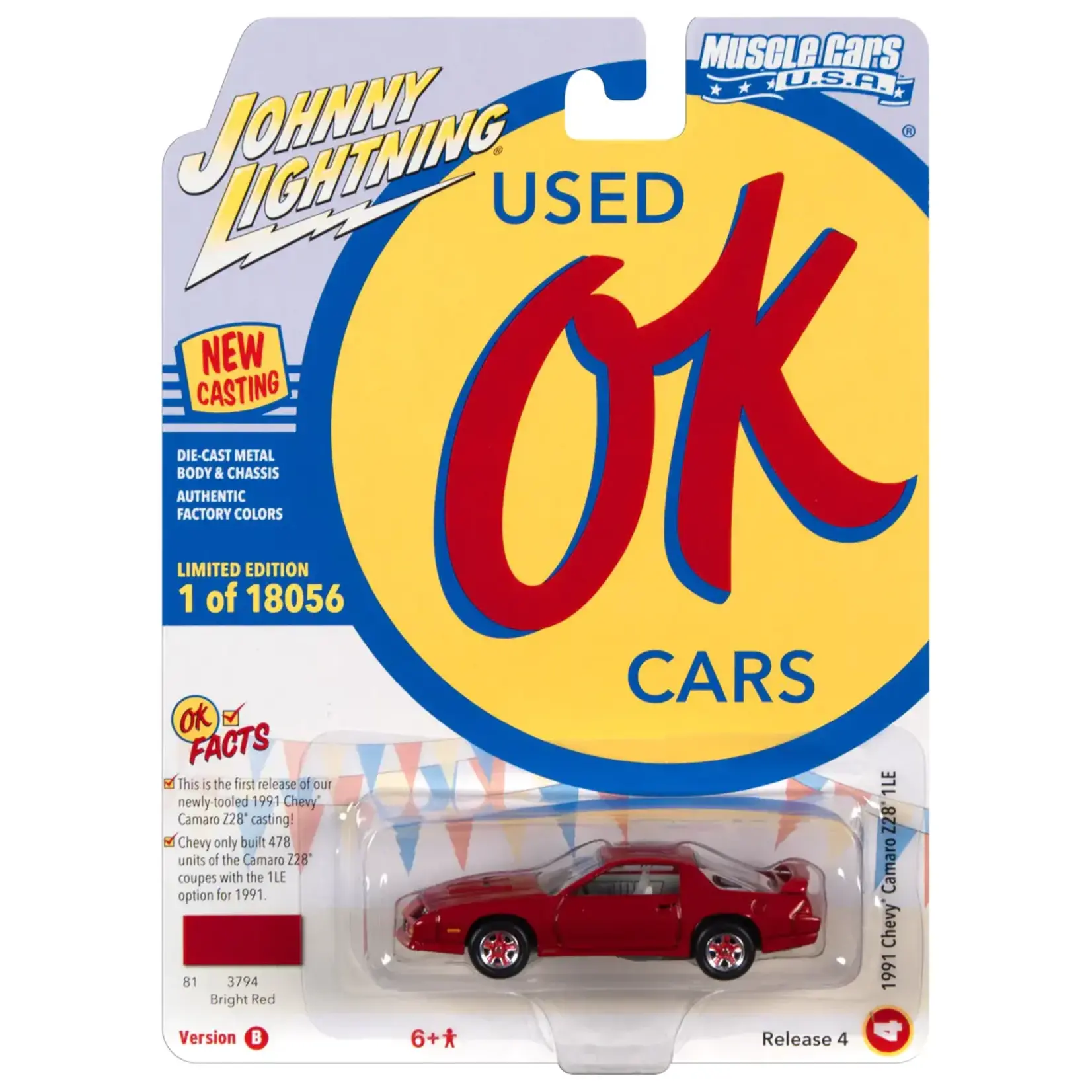 Johnny Lightning JLSP195B Johnny Lightning 1991 Chevrolet Camaro Z28 1LE Red