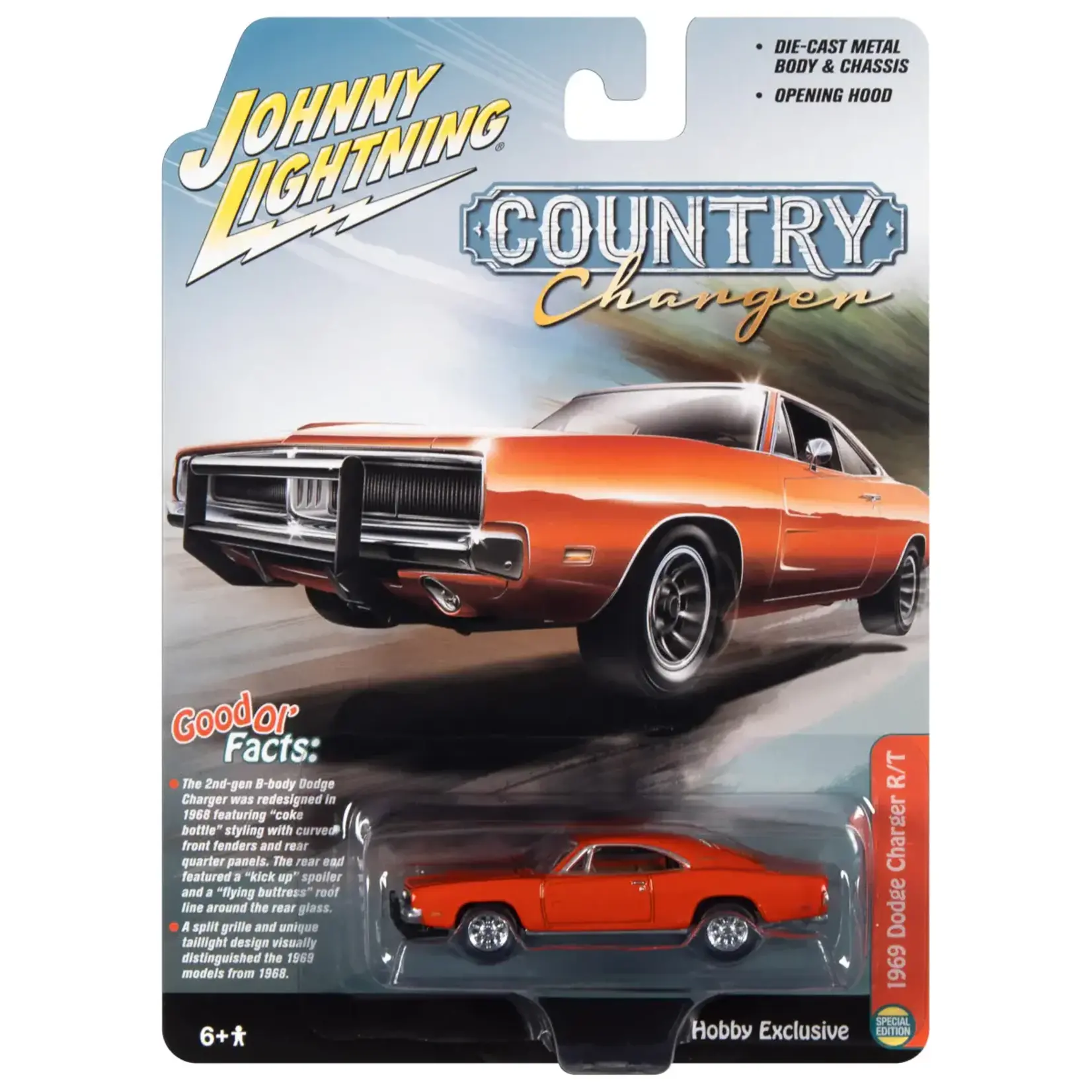 Johnny Lightning JLSP206 Johnny Lightning 1969 Dodge Charger  Orange