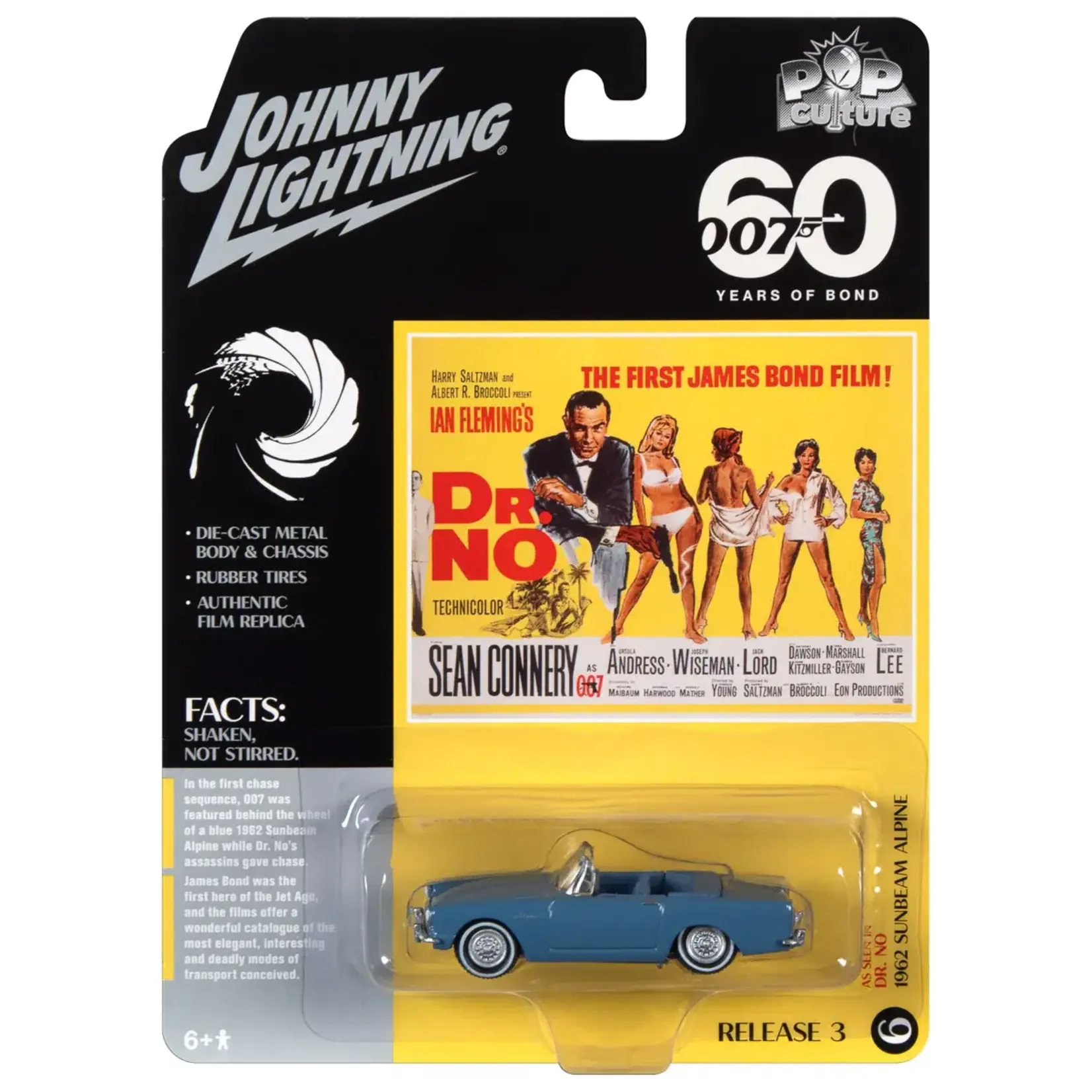 Johnny Lightning JLSP218 Johnny Lightning 1962 Sunbeam Alpine Tiger  James Bond (Dr. No) Lake Blue