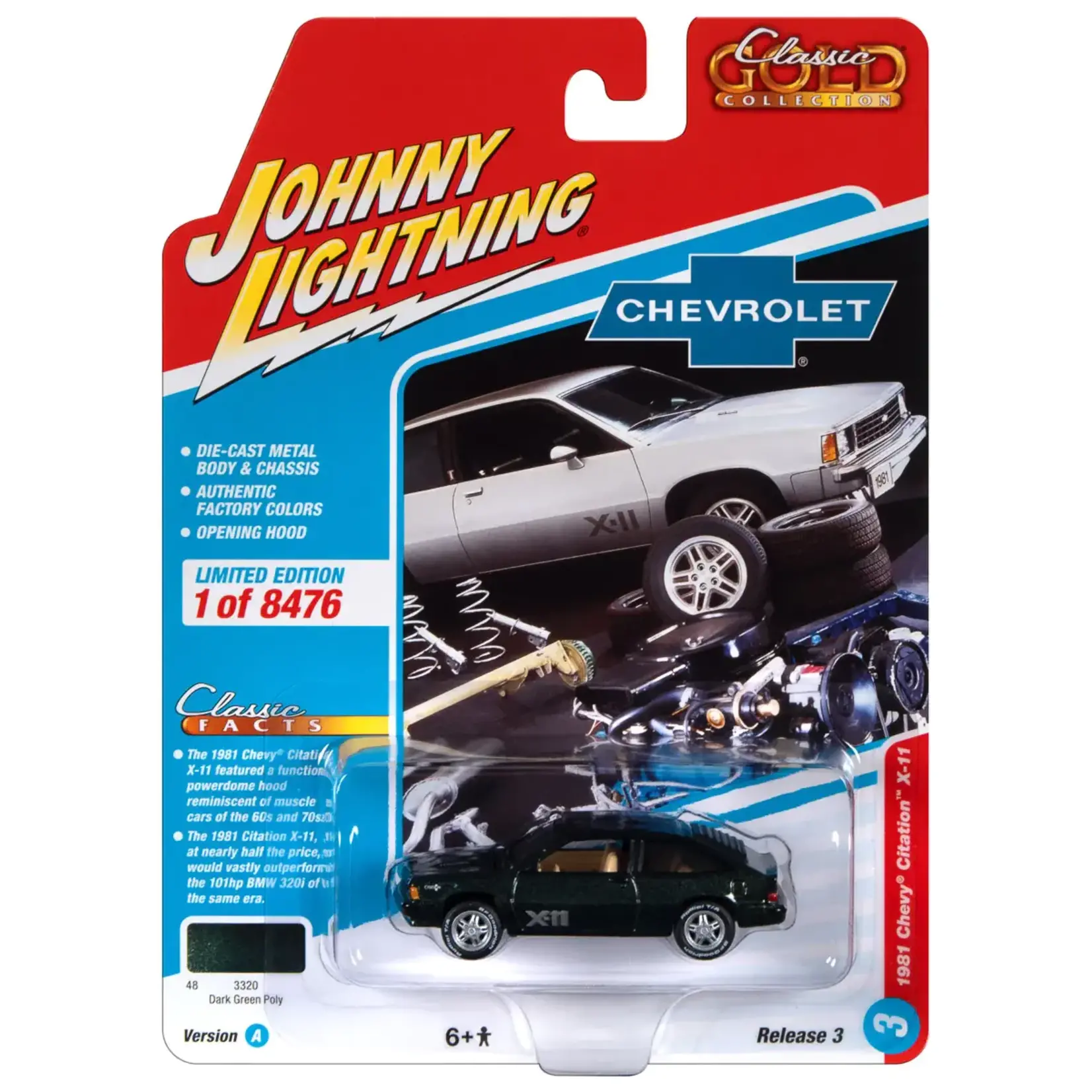 Johnny Lightning JLSP280A Johnny Lightning 1981 Chevrolet Citation X-11 Dark Green Metallic