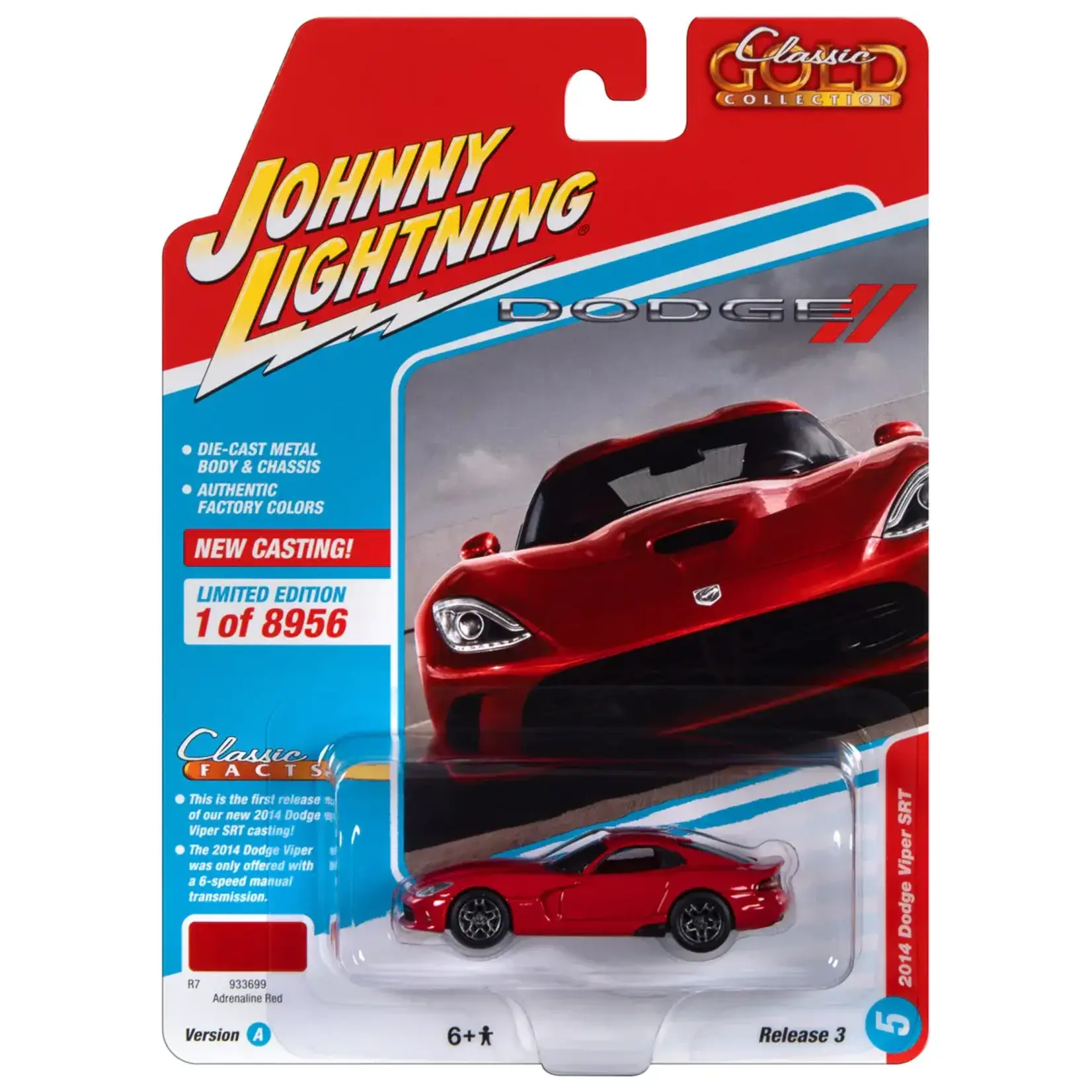 Johnny Lightning JLSP282A Johnny Lightning 2014 Dodge Viper Adrenaline Red