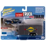 Johnny Lightning JLSP307B Johnny Lightning 1955 Chevy Nomad w/Enclosed Trailer (Sunoco) Blue & White