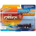 Johnny Lightning JLBT015chevypickup65beigeA Johnny Lightning 1965 Chevy Stepside Pickup w/Bass Boat and Trailer