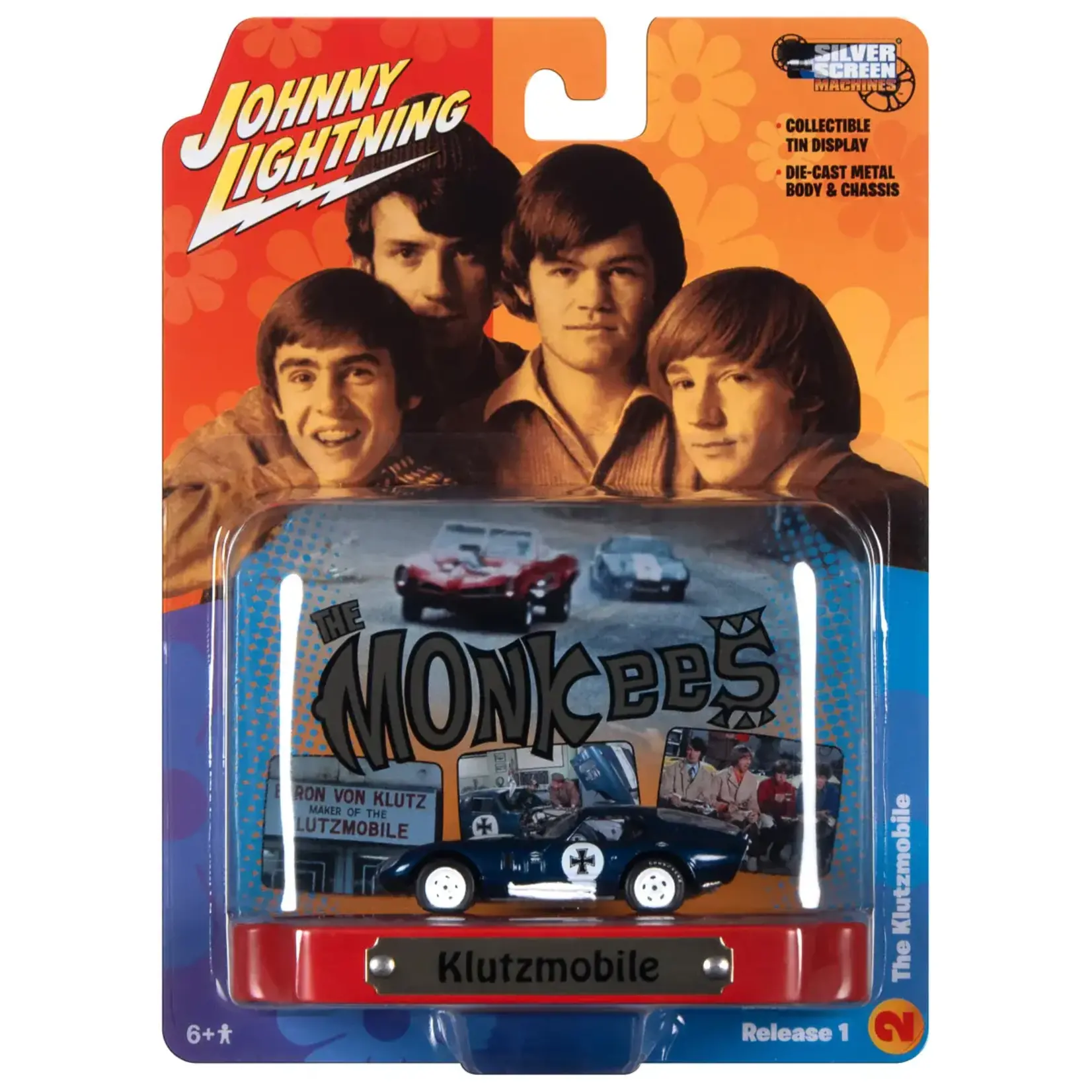 Johnny Lightning JLSP334 Johnny Lightning The Monkees Shelby Daytona Cobra The Klutzmobile  w/Tin display Midnight Blue & White