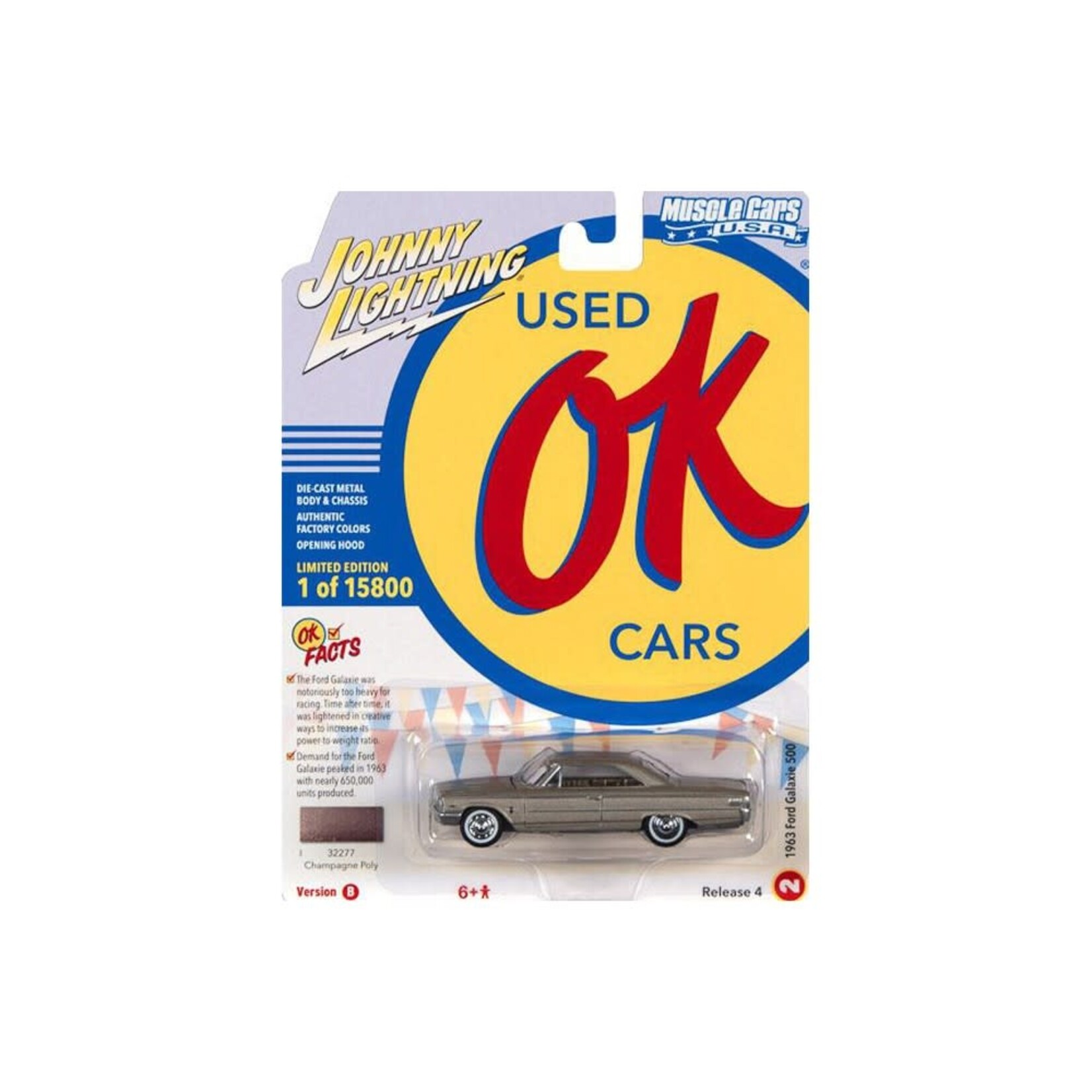 Johnny Lightning JLMC028B-2 Johnny Lightning 1963 Ford Galaxie 500 Champagne Poly