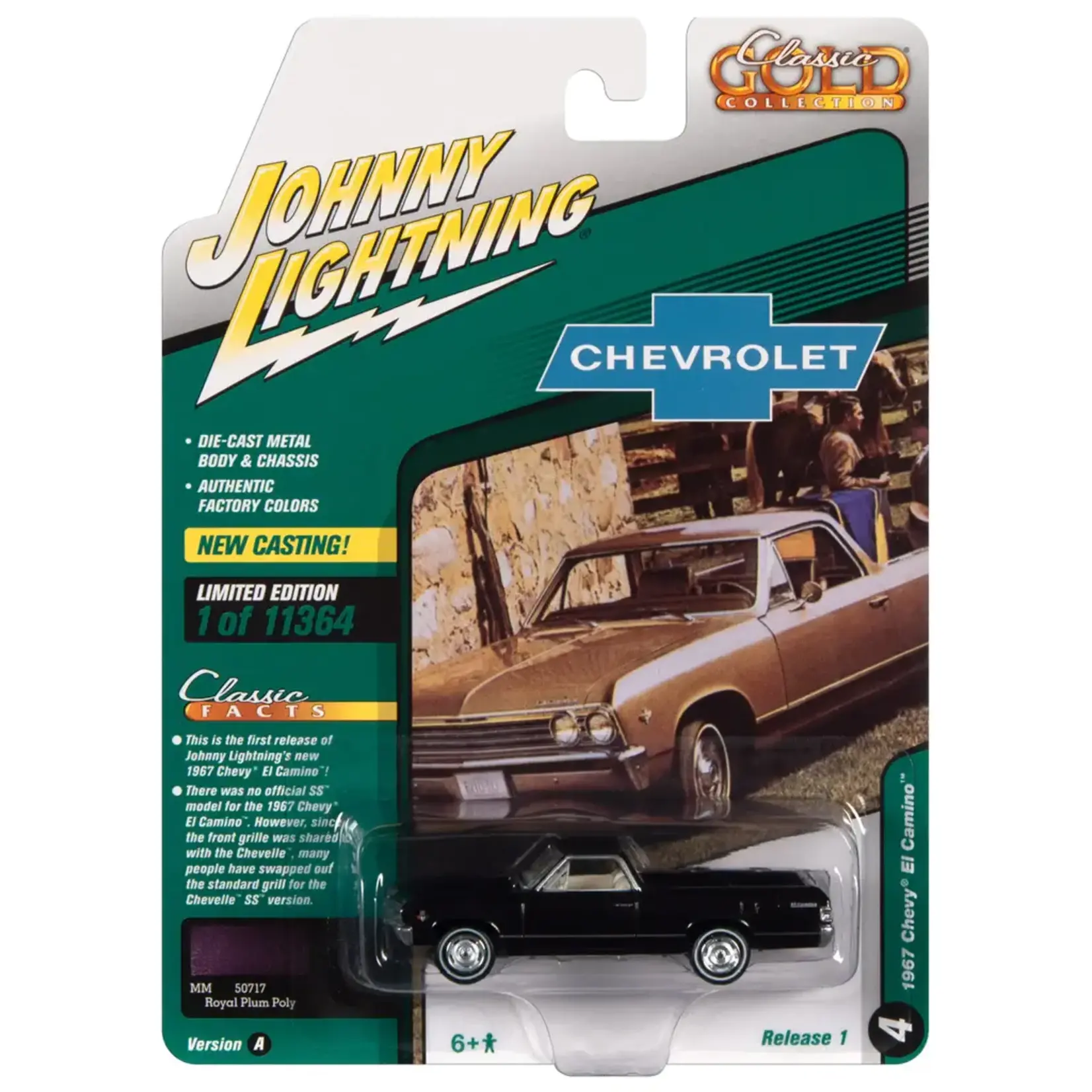 Johnny Lightning JLCG028A-4 Johnny Lightning 1967 Chevrolet El Camino Royal Plum Metallic