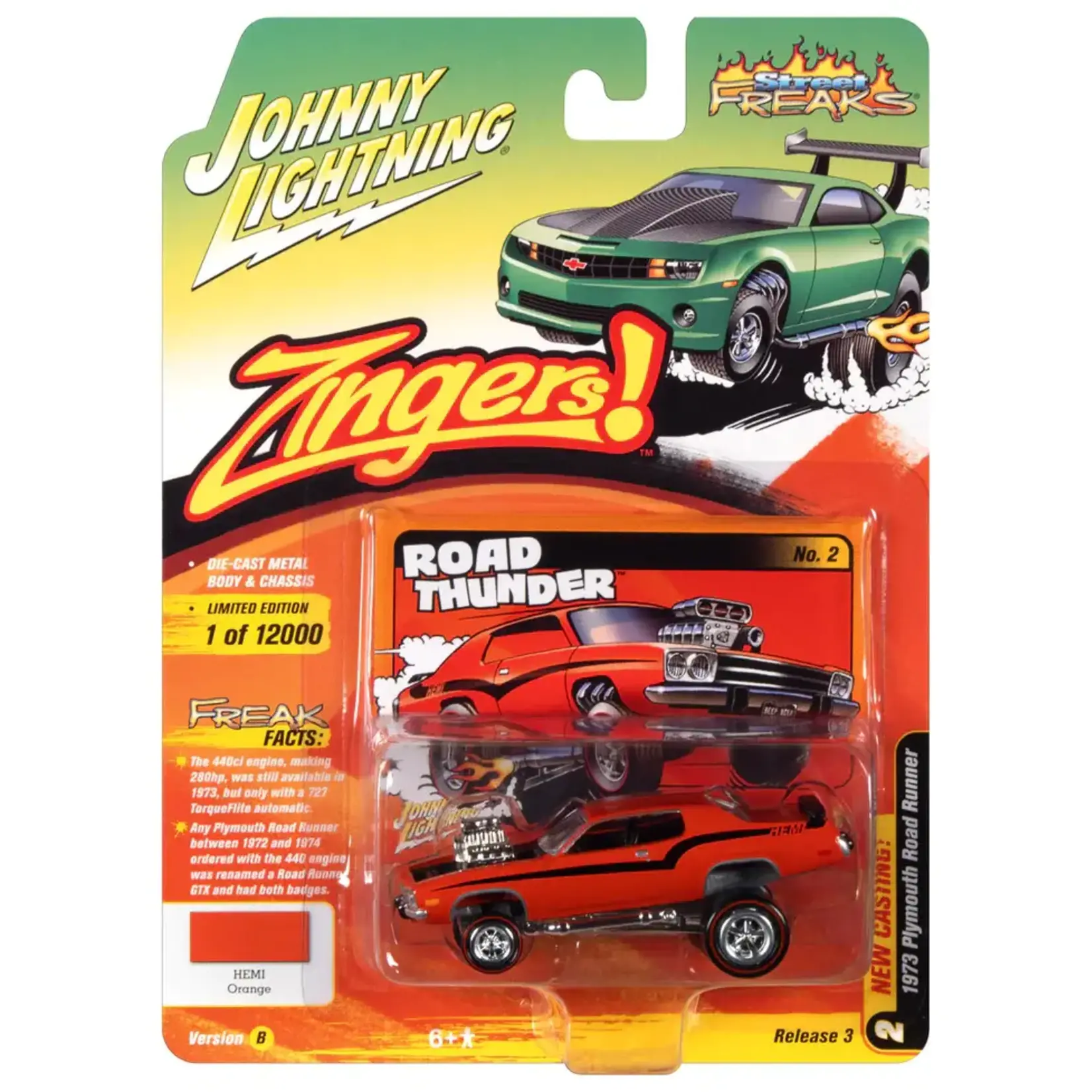 Johnny Lightning JLSF021B-2 Johnny Lightning 1973 Plymouth Road Runner (Zinger) Hemi Orange