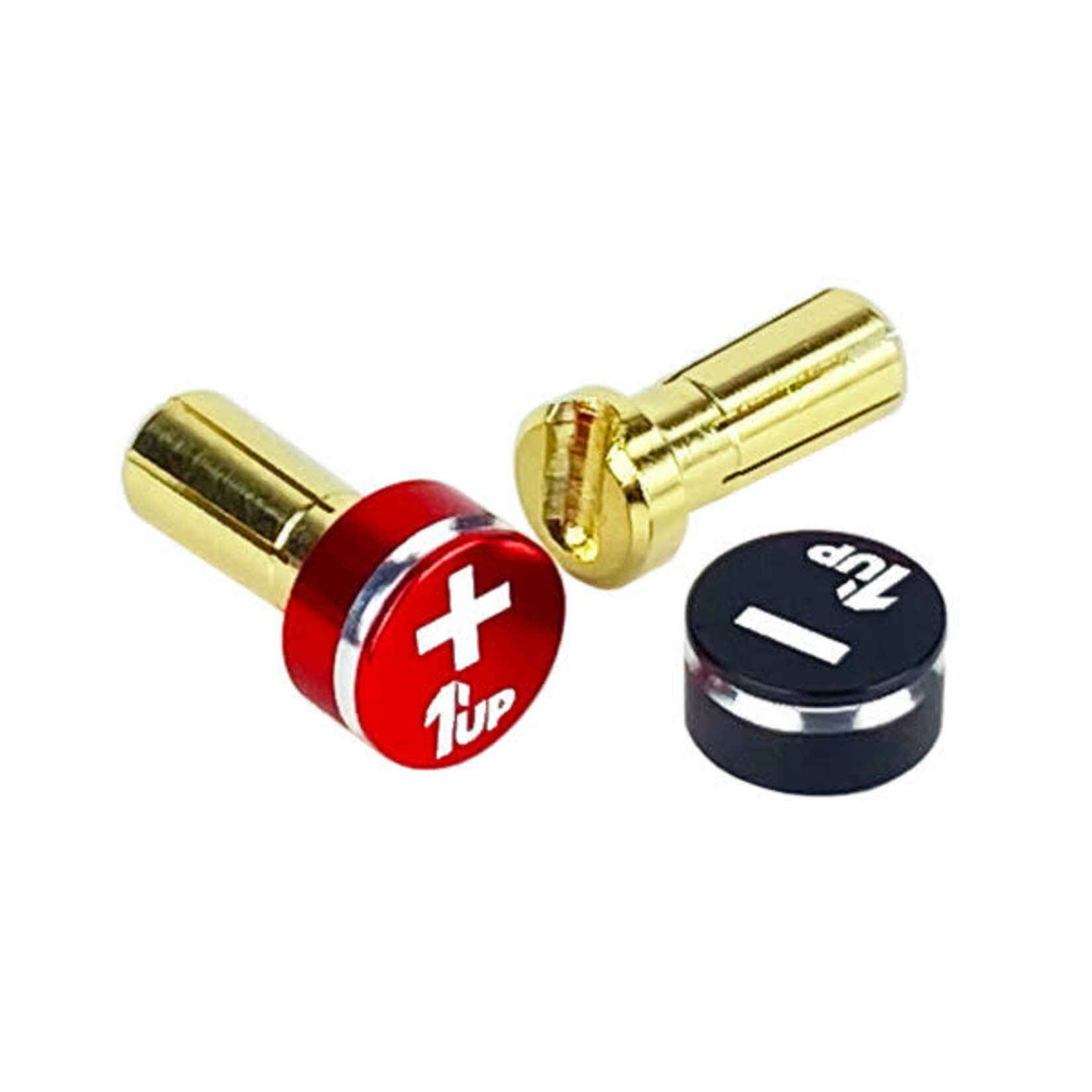 1UP 1UP190432 1Up Racing LowPro Bullet Plugs & Grips - 5mm - Black/Red