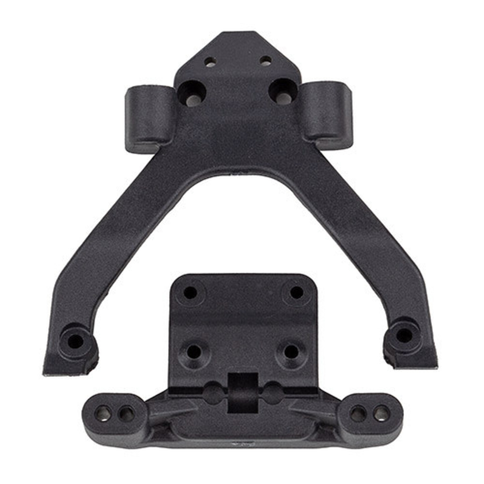 Team Associated ASC71183 Associated RC10B6.4 FT Front Top Plate and Ballstud Mount Angled Carbon