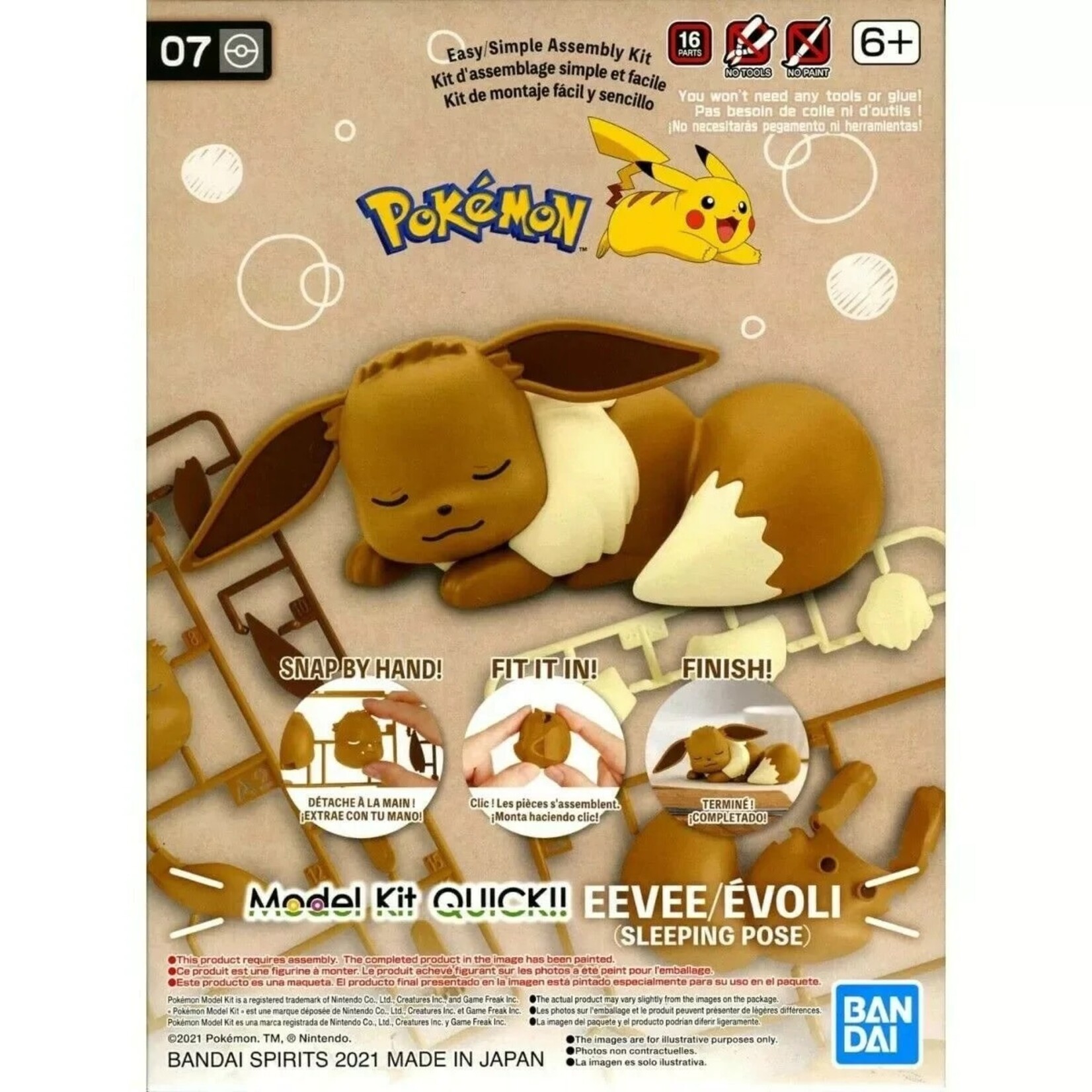 Bandai Bandai 2570605  07 Eevee (Sleeping Pose) Pokemon