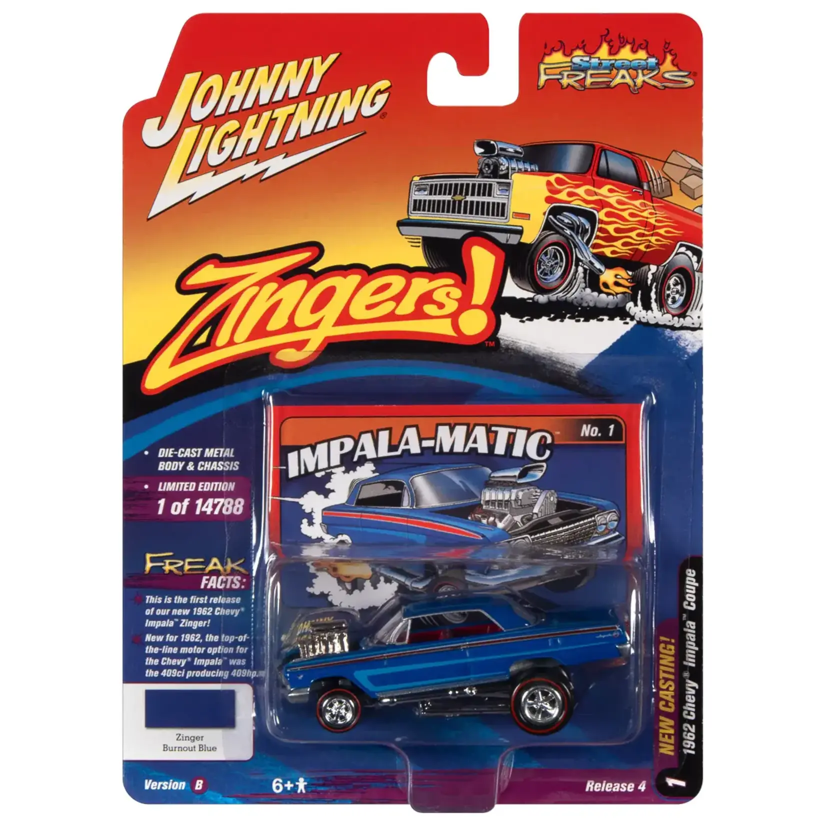 Johnny Lightning JLSP207B Johnny Lightning 1962 Chevrolet Impala Coupe (Zinger) Deep Blue Gloss
