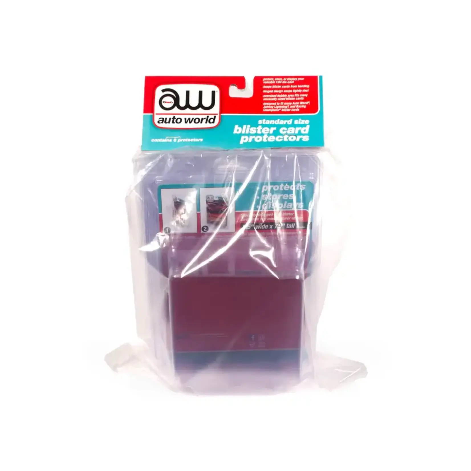 Auto World AWDC023 Auto World Standard Size Blister 1/64 Card Protector - Clear, Pack of 6