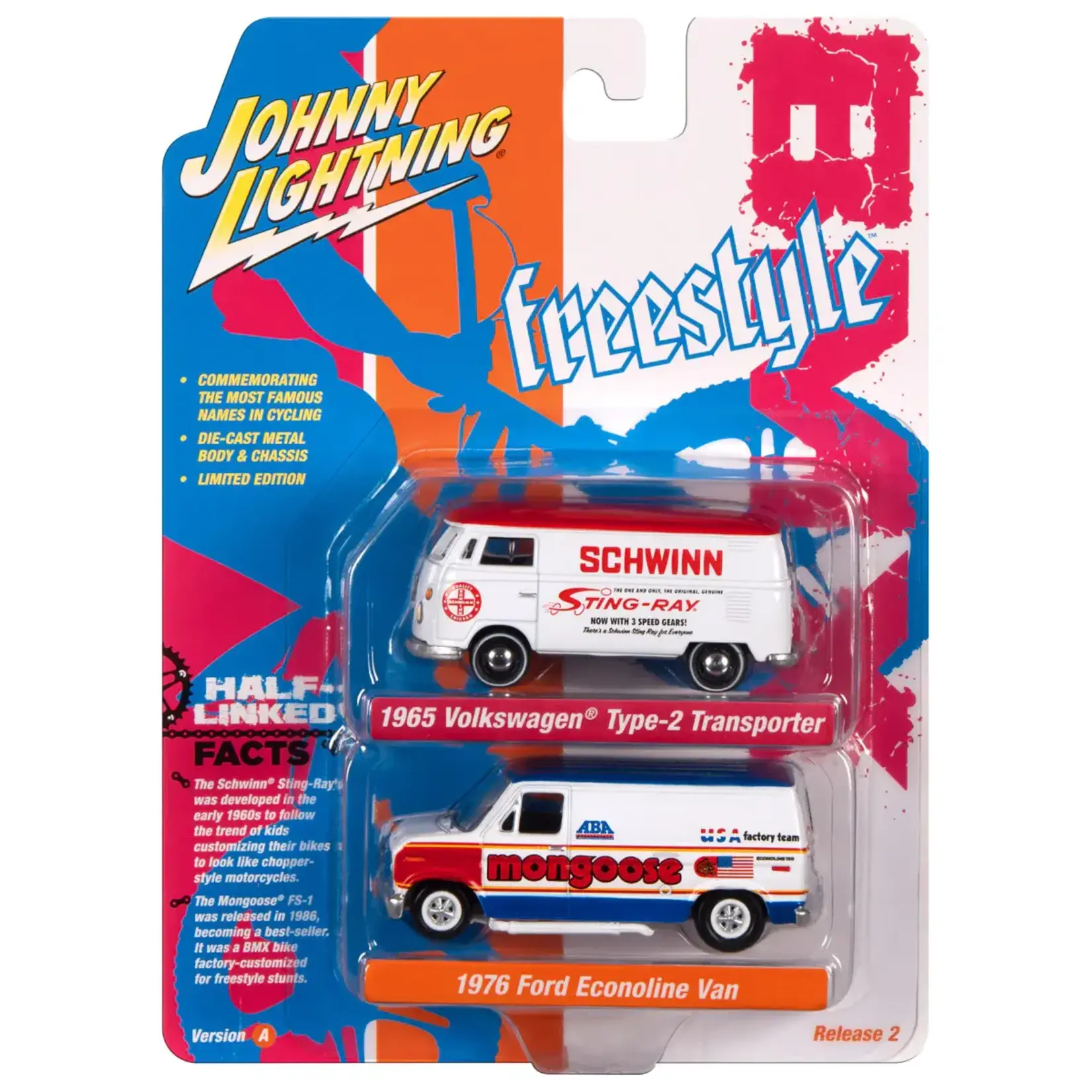 Johnny Lightning JLSP342A Johnny Lightning 2023 Release 2 BMX/Freestyle Bikes Version A (2-Pack)