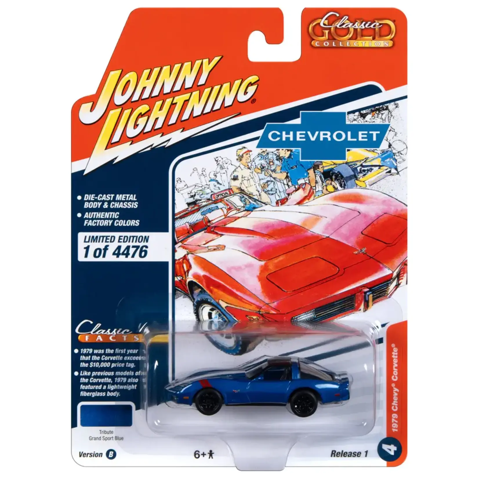 Johnny Lightning JLSP324B Johnny Lightning 1979 Chevrolet Corvette Dark Blue Metallic