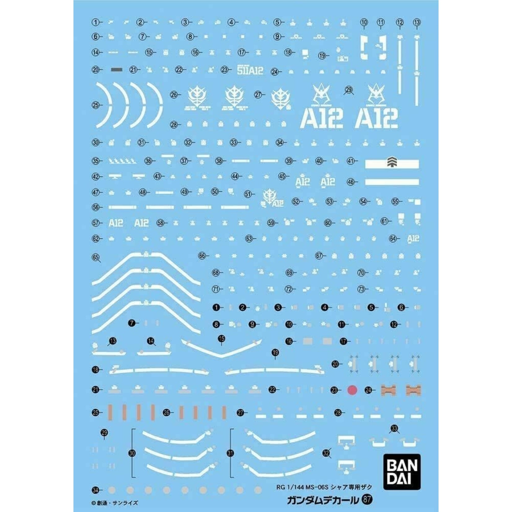 Bandai BAN2124953 Bandai GD-87 Bandai RG MS-06s Zaku II