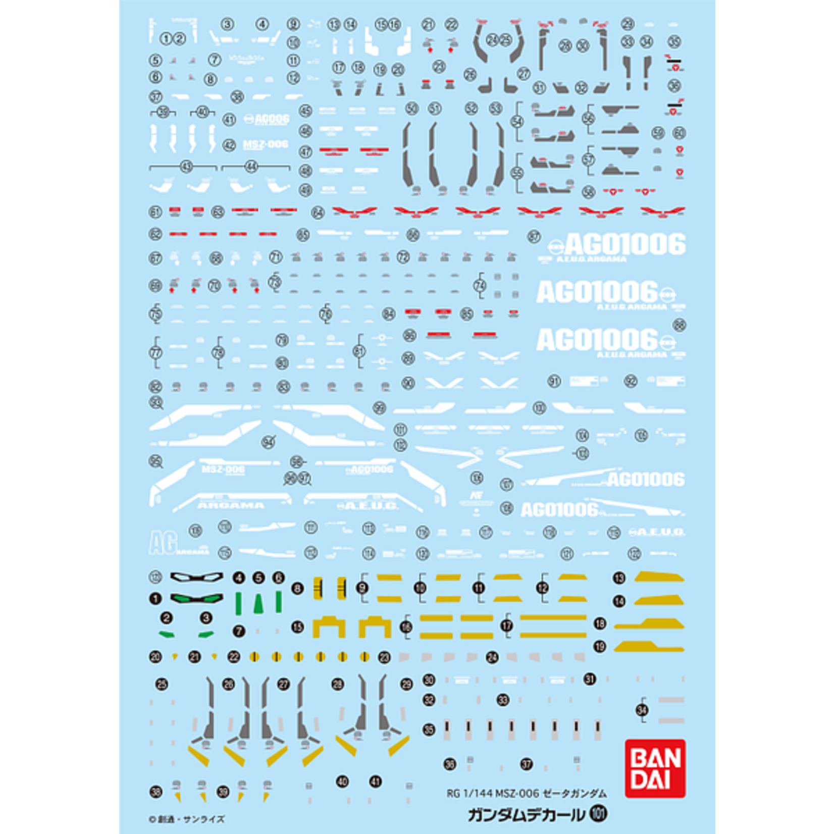 Bandai BAN2247100  Bandai GD-101 Bandai RG Zeta Gundam