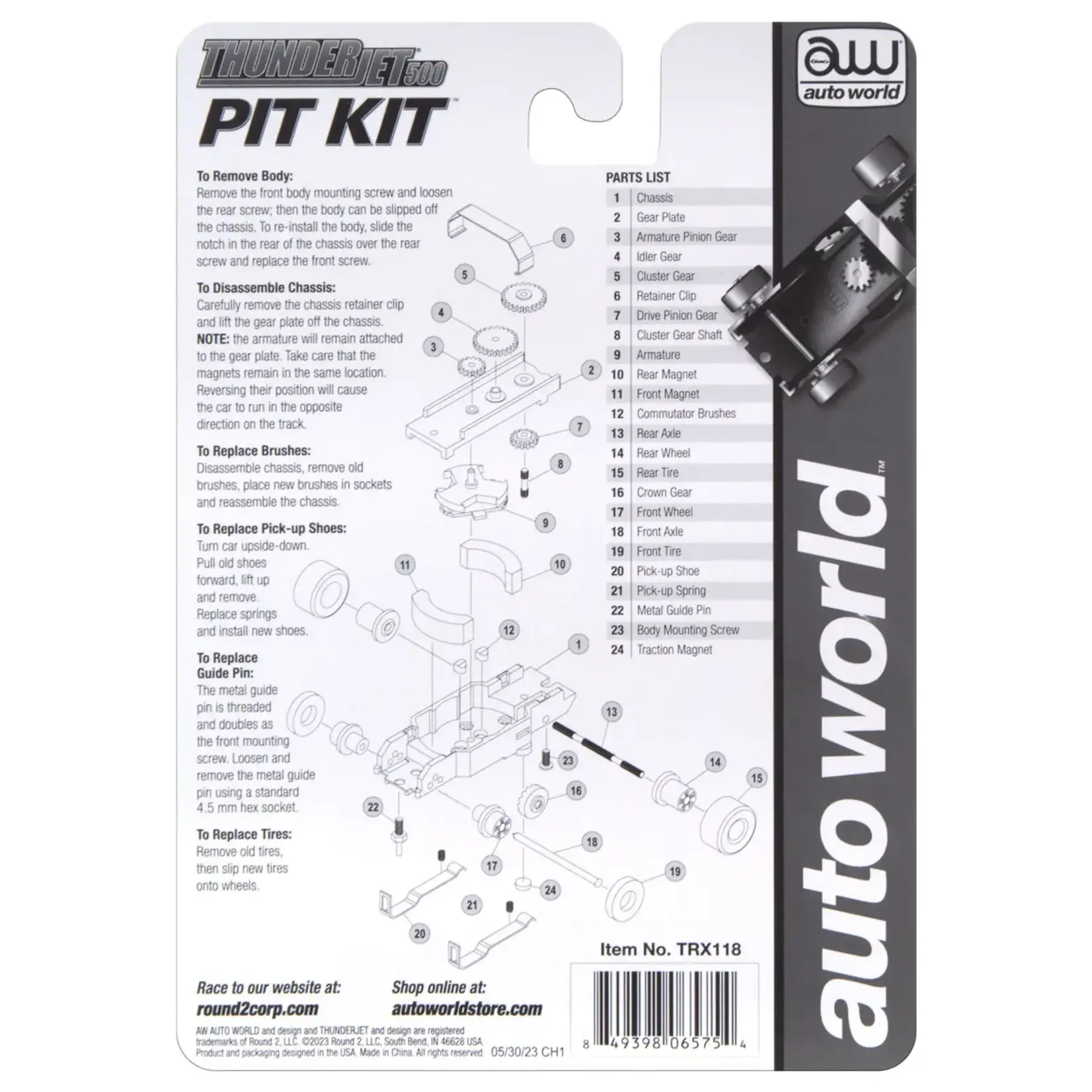 Auto World TRX118 Auto World Thunderjet 500 Pit Kit - Metal Guide Pin