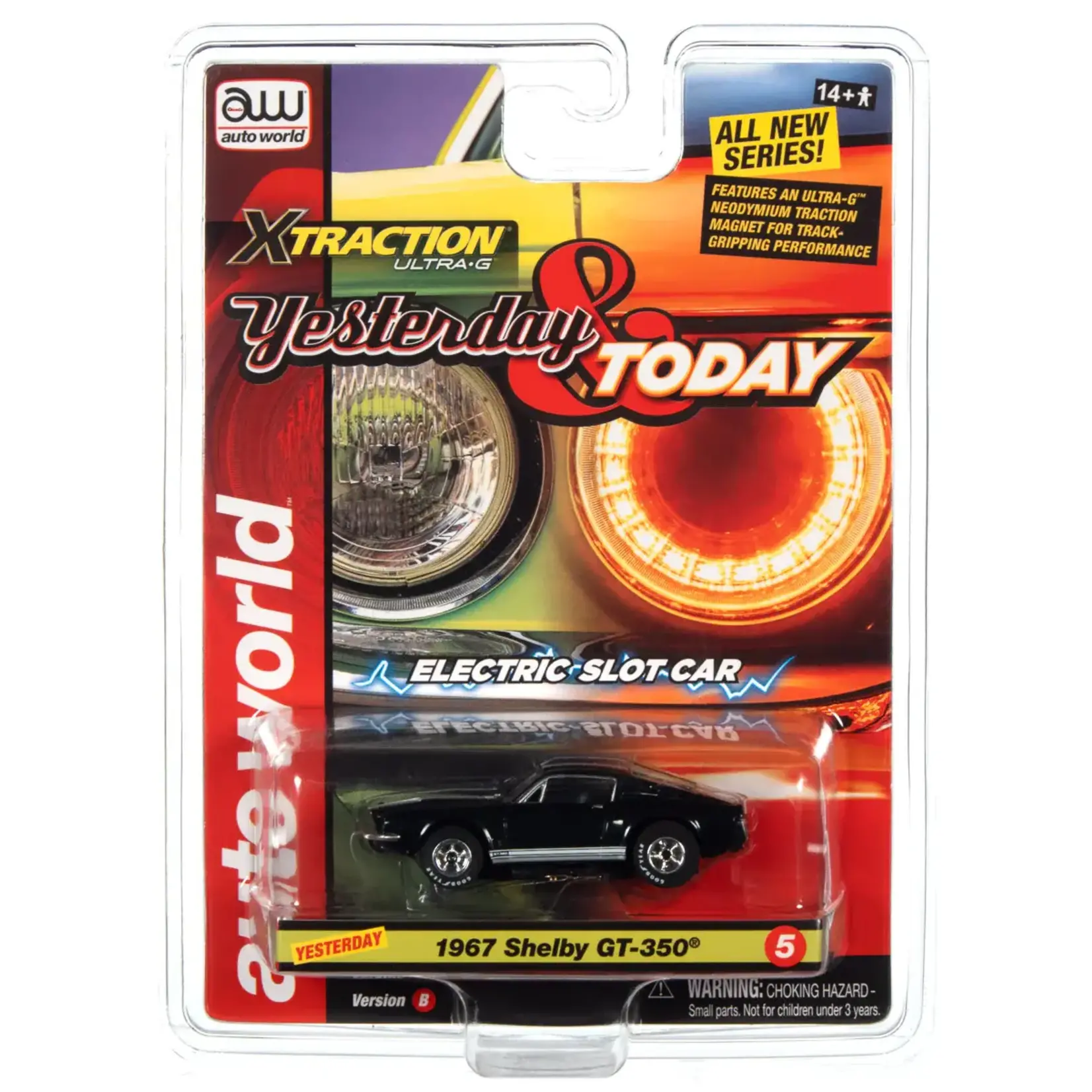 Auto World SC384B5 Auto World Xtraction 1967 Shelby GT350 Mustang (Highland Green) HO Scale Slot Car