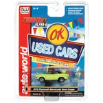 Auto World SC390A5 Auto World Thunderjet OK Used Cars 1970 Plymouth Barracuda Gran Coupe (Green) HO Scale Slot Car